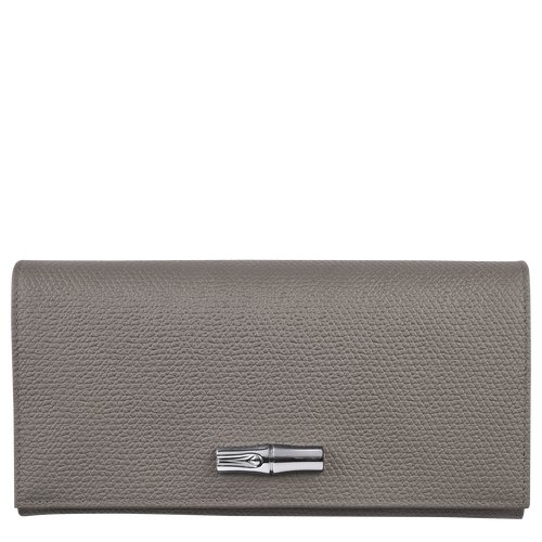Grey Women's Longchamp Long continental Roseau Leather Wallets | 5260784-HF - Exclusive Outlet Sale