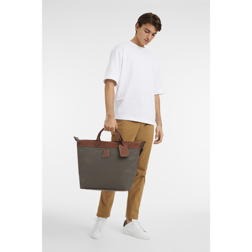 Brown Women's Longchamp Boxford Canvas Travel Bags | 4052837-EN