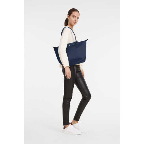 Blue Women's Longchamp Le Pliage Green L Canvas, Recycled canvas Shoulder Bags | 8043697-LE