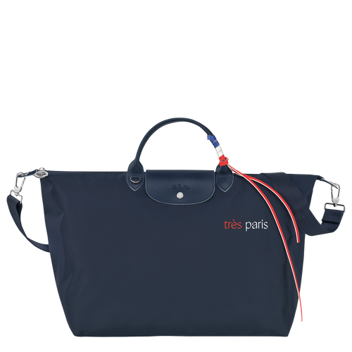 Blue Men's Longchamp Le Pliage Très Paris L Canvas, Recycled canvas Travel Bags | 0798416-DH