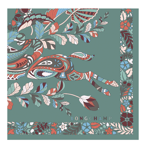 Green Women's Longchamp Fall-Winter 2022 Collection Silk Silk Scarves | 3764981-ED