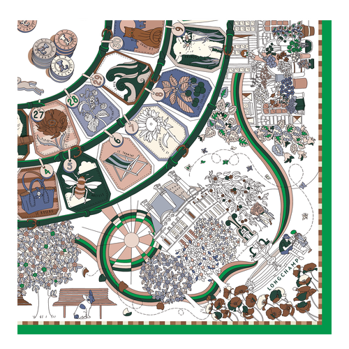 Green Women's Longchamp Fall-Winter 2022 Collection Silk Silk Scarves | 1230975-YI