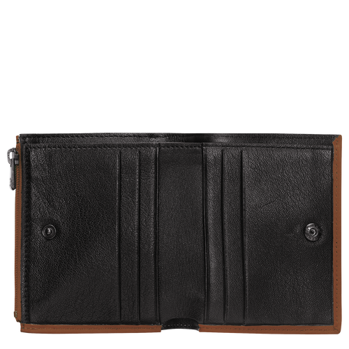 Brown Men's Longchamp 3D Leather Wallets | 0592367-BZ