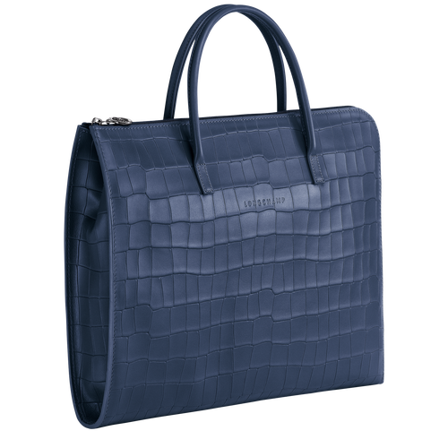 Blue Men's Longchamp Croco Block S Leather Briefcase | 1054638-HW