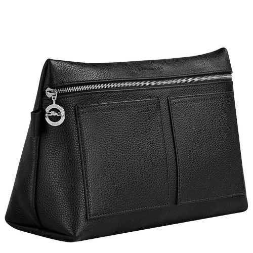 Black Women's Longchamp Le Foulonné Leather Toiletry Bags | 1506374-AQ