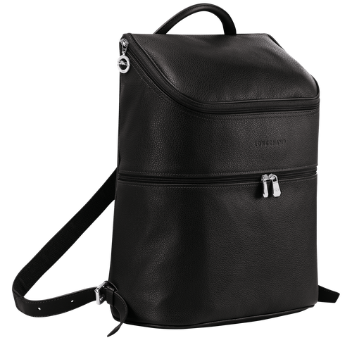 Black Men's Longchamp Le Foulonné Leather Backpacks | 4031975-TP
