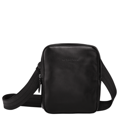 Black Men's Longchamp Baxi S Leather Crossbody Bags | 8247319-IB