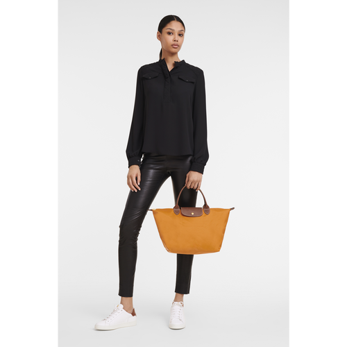 Orange Women's Longchamp Le Pliage Original M Canvas, Recycled canvas Top-handle Bags | 8472365-EQ