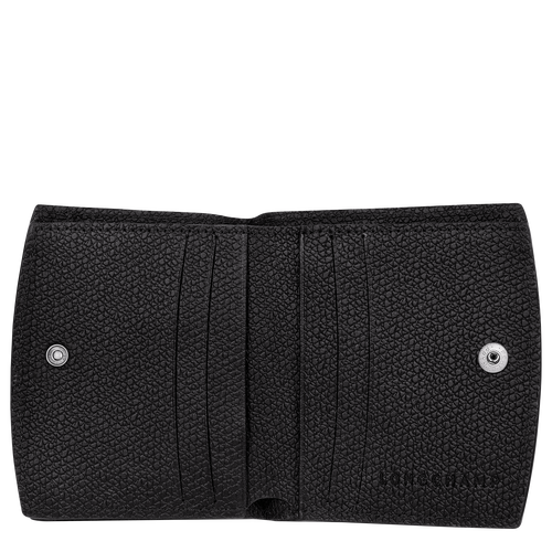 Black Women's Longchamp Roseau Leather Wallets | 5632874-NS - Exclusive Outlet Sale