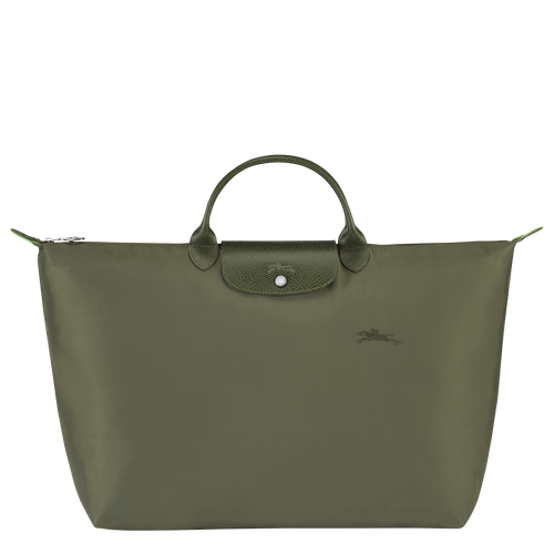 Green Men's Longchamp Le Pliage Green L Canvas, Recycled canvas Travel Bags | 6541809-FY