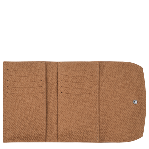 Beige Women's Longchamp Roseau Leather Wallets | 0957861-FX - Exclusive Outlet Sale