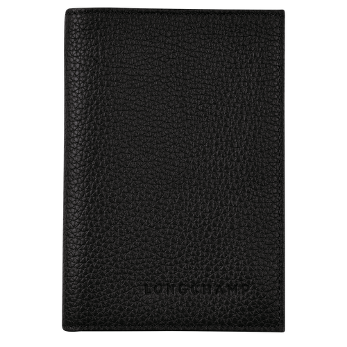 Black Men's Longchamp Passport cover Le Foulonné Leather Pouches | 7546381-NP