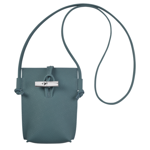Blue Women's Longchamp Roseau Leather Phone Case | 5367104-YZ