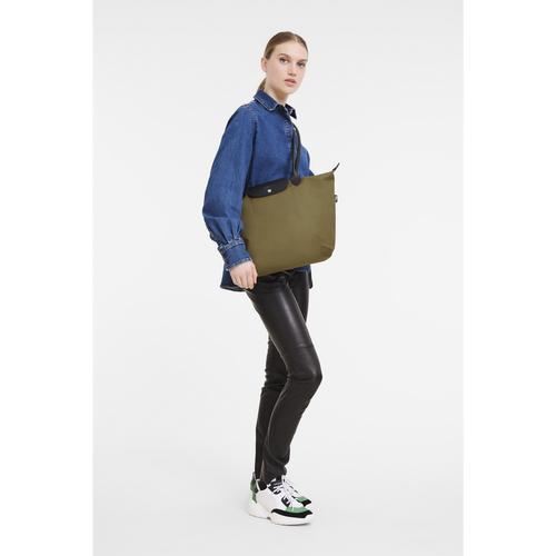 Green Women's Longchamp Long Le Pliage Energy Canvas, Recycled canvas Shoulder Bags | 0923468-HR