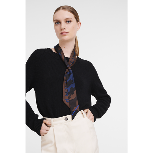Blue Women's Longchamp Fall-Winter 2022 Collection Silk Silk Scarves | 6139254-ZN