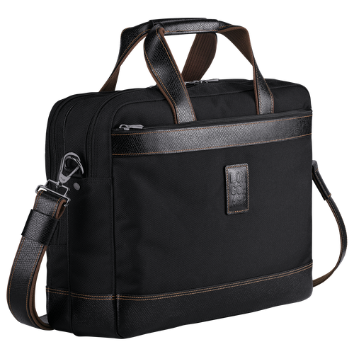 Black Men's Longchamp Boxford L Canvas Briefcase | 9523761-NL
