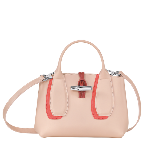 Pink Women's Longchamp Roseau Shadow S Leather Top-handle Bags | 3187465-MQ