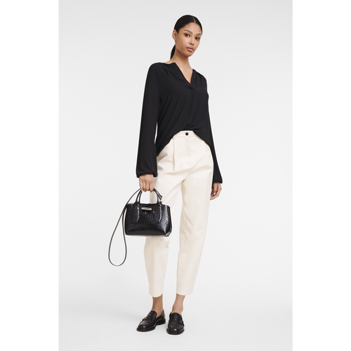 Green Women's Longchamp Roseau S Leather Top-handle Bags | 3568291-RQ