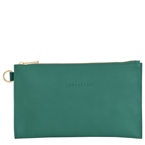 Green Women's Longchamp Le Foulonné Leather Pouches | 8213497-MZ