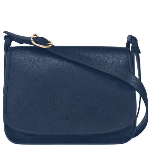 Blue Women's Longchamp Le Foulonné L Leather Crossbody Bags | 7923068-ZG