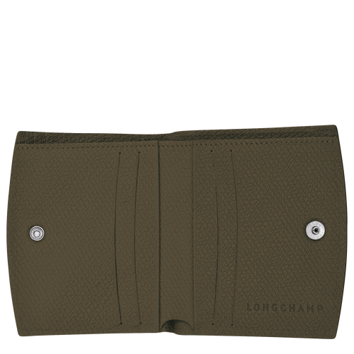 Green Women's Longchamp Roseau Leather Wallets | 7529160-YI - Exclusive Outlet Sale