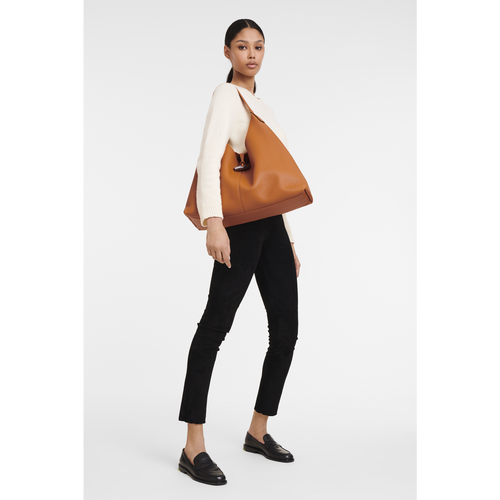 Orange Women's Longchamp Roseau Essential XL Leather Shoulder Bags | 2908567-JX