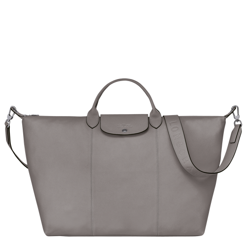Grey Men's Longchamp Le Pliage Cuir L Leather Travel Bags | 2736089-YW