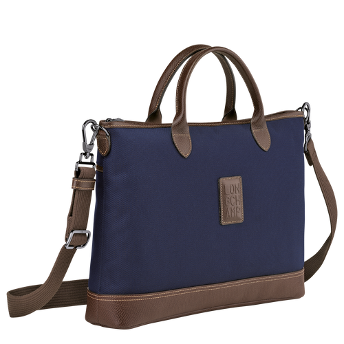 Blue Men's Longchamp Boxford S Canvas Briefcase | 9618057-PD