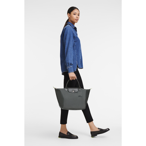 Grey Women's Longchamp Le Pliage Green M Canvas, Recycled canvas Top-handle Bags | 1459708-HO