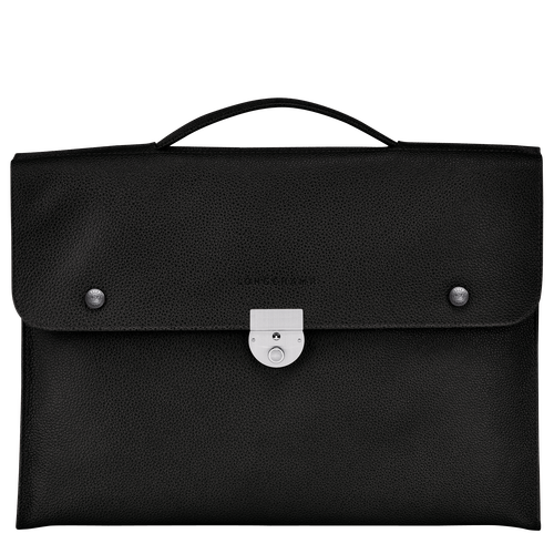 Black Women's Longchamp Le Foulonné S Leather Briefcase | 5074182-JU