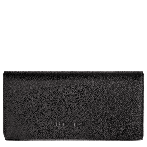Black Women's Longchamp Long continental Le Foulonné Leather Wallets | 7936420-JP - Exclusive Outlet Sale