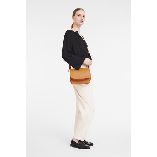 Orange Women's Longchamp Le Foulonné M Leather Crossbody Bags | 3108729-YX