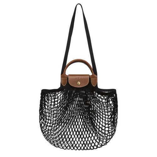 Black Women's Longchamp Le Pliage filet Canvas Shoulder Bags | 1476350-ZV