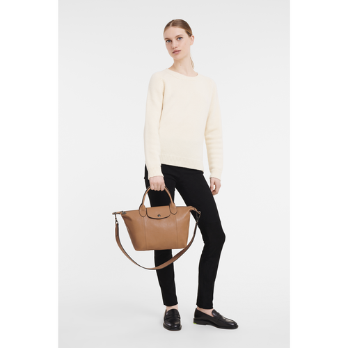 Beige Women's Longchamp Le Pliage Cuir S Leather Top-handle Bags | 4923076-HB