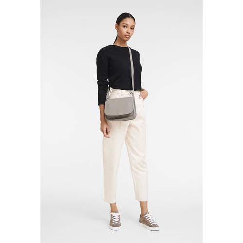 Grey Women's Longchamp Le Foulonné M Leather Crossbody Bags | 1340892-JC