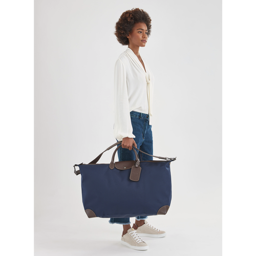 Blue Men's Longchamp Boxford XL Canvas Travel Bags | 5079234-BF