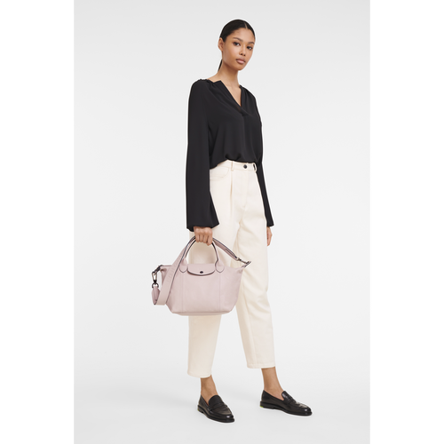 Pink Women's Longchamp Le Pliage Cuir S Leather Top-handle Bags | 1936528-ZT