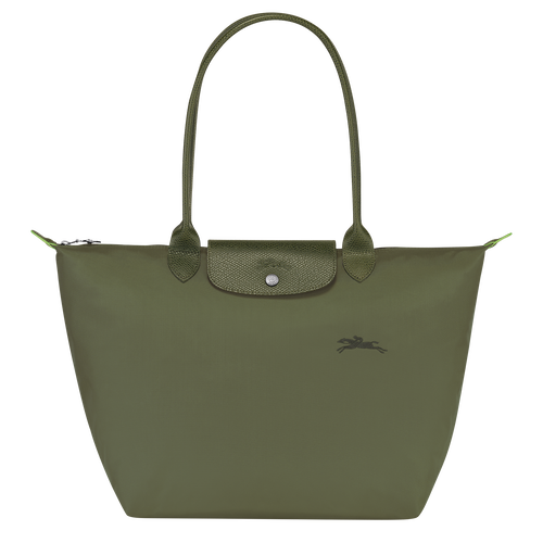Green Women's Longchamp Le Pliage Green L Canvas, Recycled canvas Shoulder Bags | 2394678-EQ