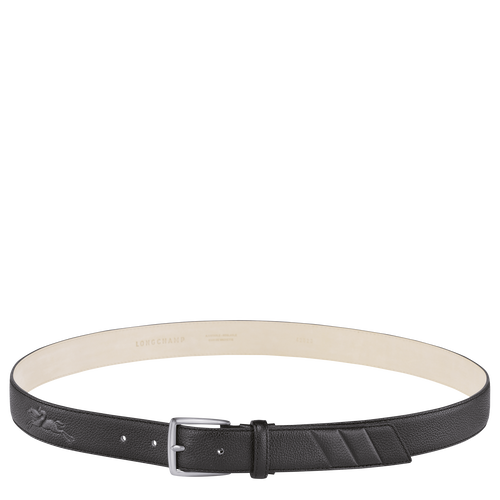 Black Men's Longchamp Le Foulonné Leather Belts | 7930681-HQ