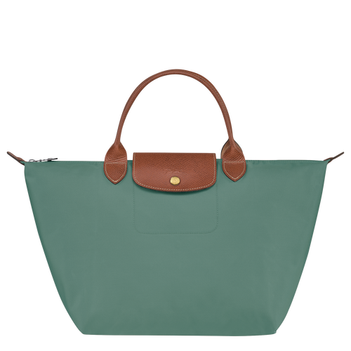Green Women's Longchamp Le Pliage Original M Canvas, Recycled canvas Top-handle Bags | 7826504-EN