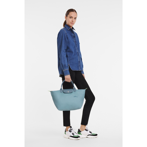 Blue Women's Longchamp Le Pliage Green M Canvas, Recycled canvas Top-handle Bags | 6534019-JH