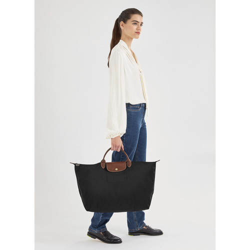 Black Men's Longchamp Le Pliage Original L Canvas, Recycled canvas Travel Bags | 6532798-SN