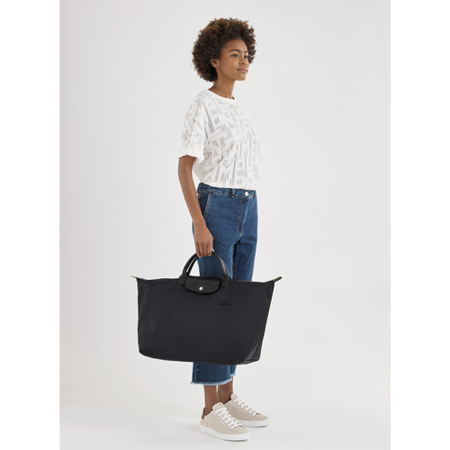 Black Men's Longchamp Le Pliage Green L Canvas, Recycled canvas Travel Bags | 5869071-UY