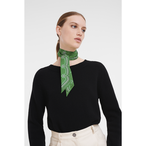 Green Women's Longchamp Fall-Winter 2022 Collection Silk Silk Scarves | 2908513-QK