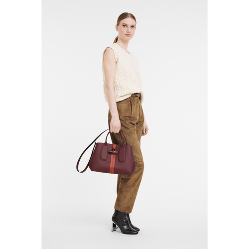Multicolor Women's Longchamp Roseau M Leather Top-handle Bags | 6349582-GC