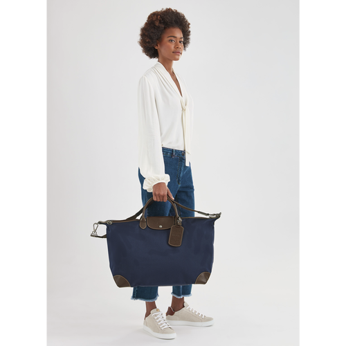Blue Women's Longchamp Boxford L Canvas Travel Bags | 7813096-LP