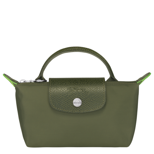 Green Women's Longchamp Le Pliage Green Canvas, Recycled canvas Pouches | 8317250-TS