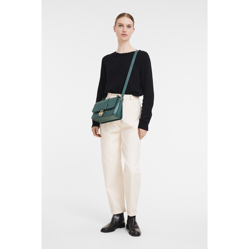 Green Women's Longchamp Box-Trot M Leather Crossbody Bags | 0625789-CN