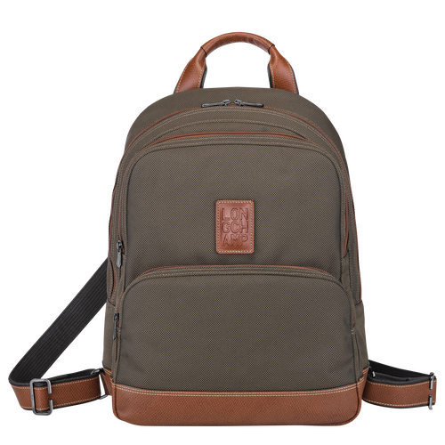 Brown Men's Longchamp Boxford Canvas Backpacks | 1482596-JU