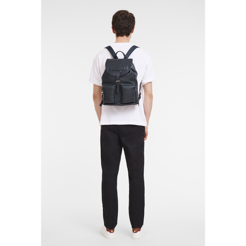 Blue Men's Longchamp 3D M Leather Backpacks | 9854072-HM